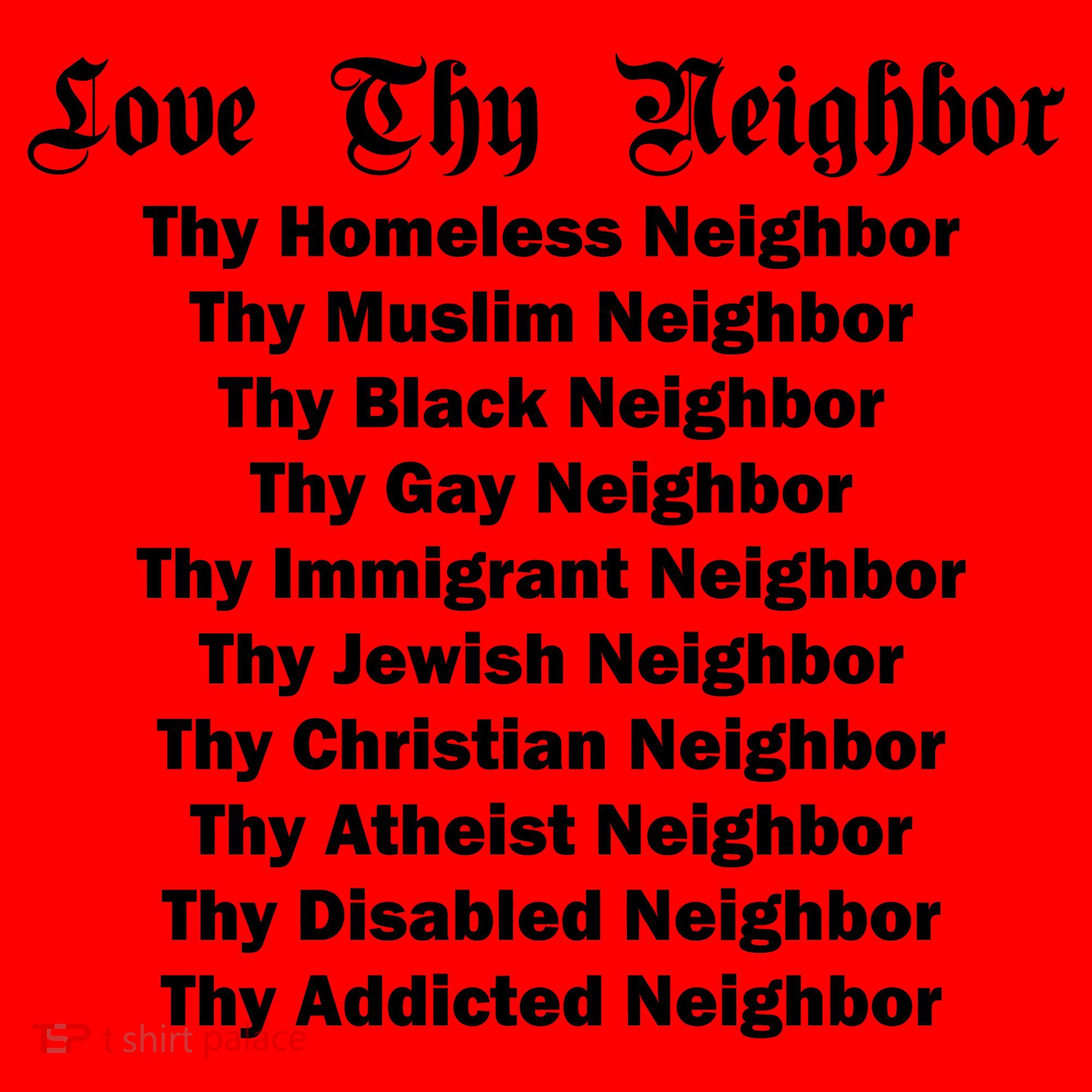 Love Thy Neighbor Equals Santa Hat