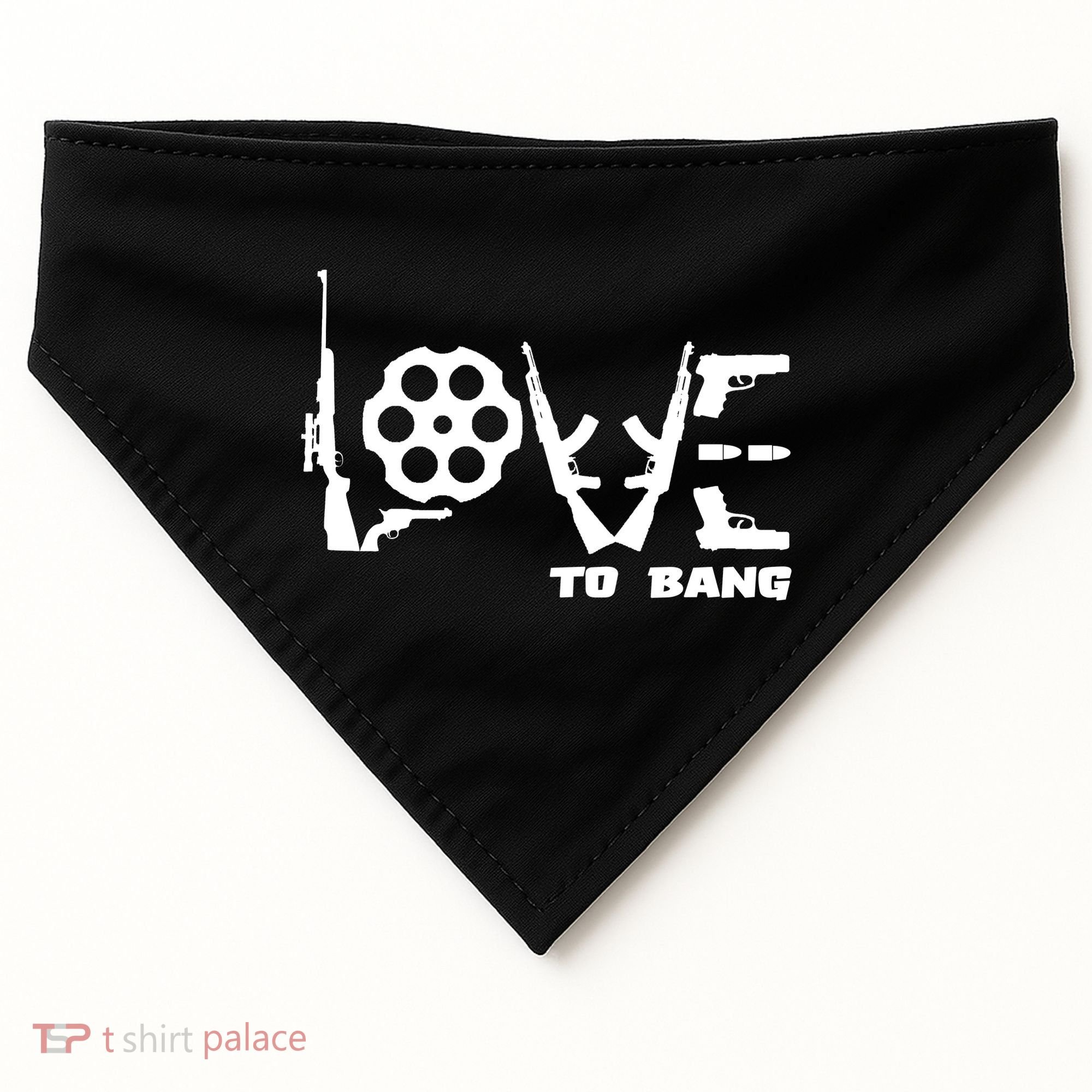 Love To Bang Funny Gun Bullets USA-Made Doggie Bandana