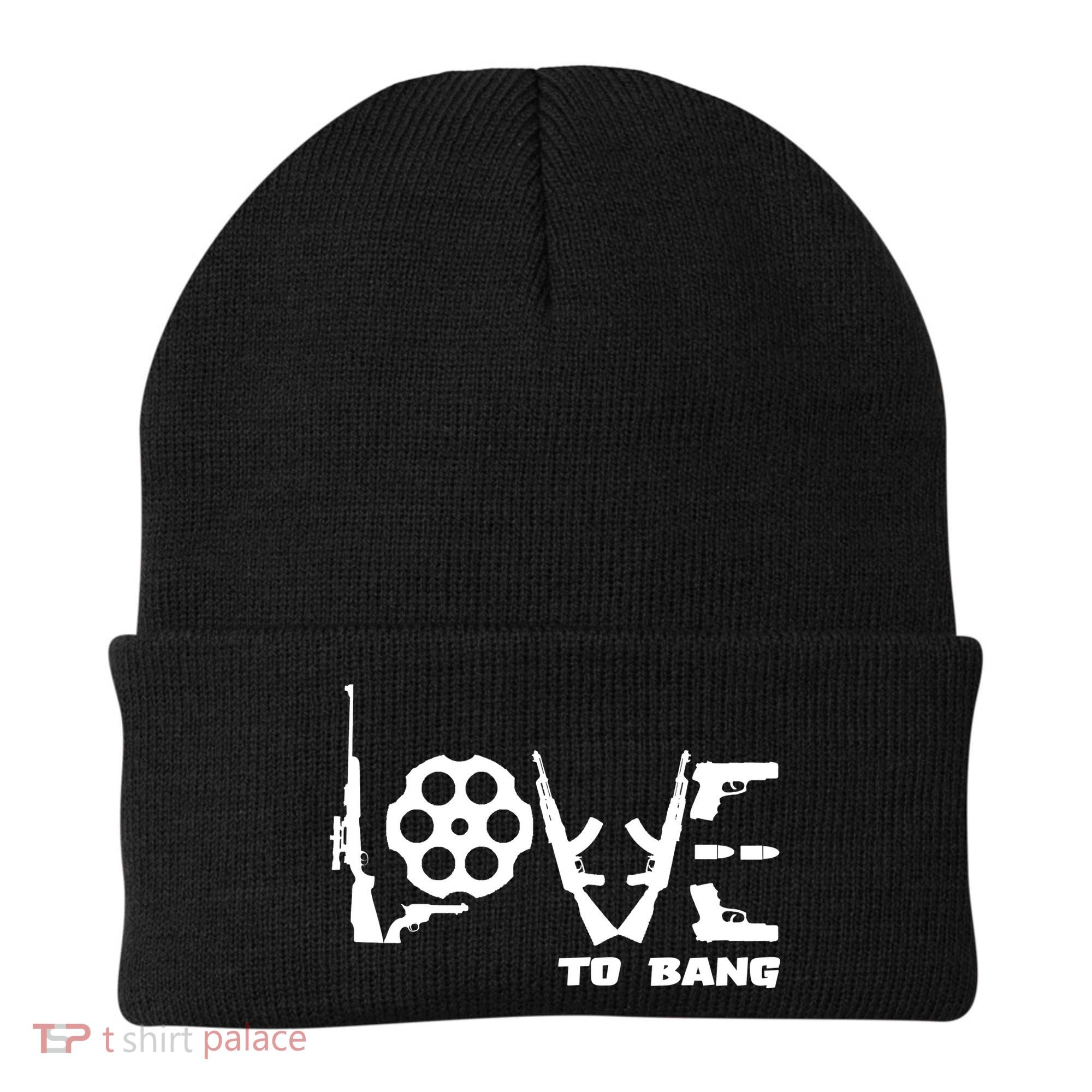 Love To Bang Funny Gun Bullets Beanie