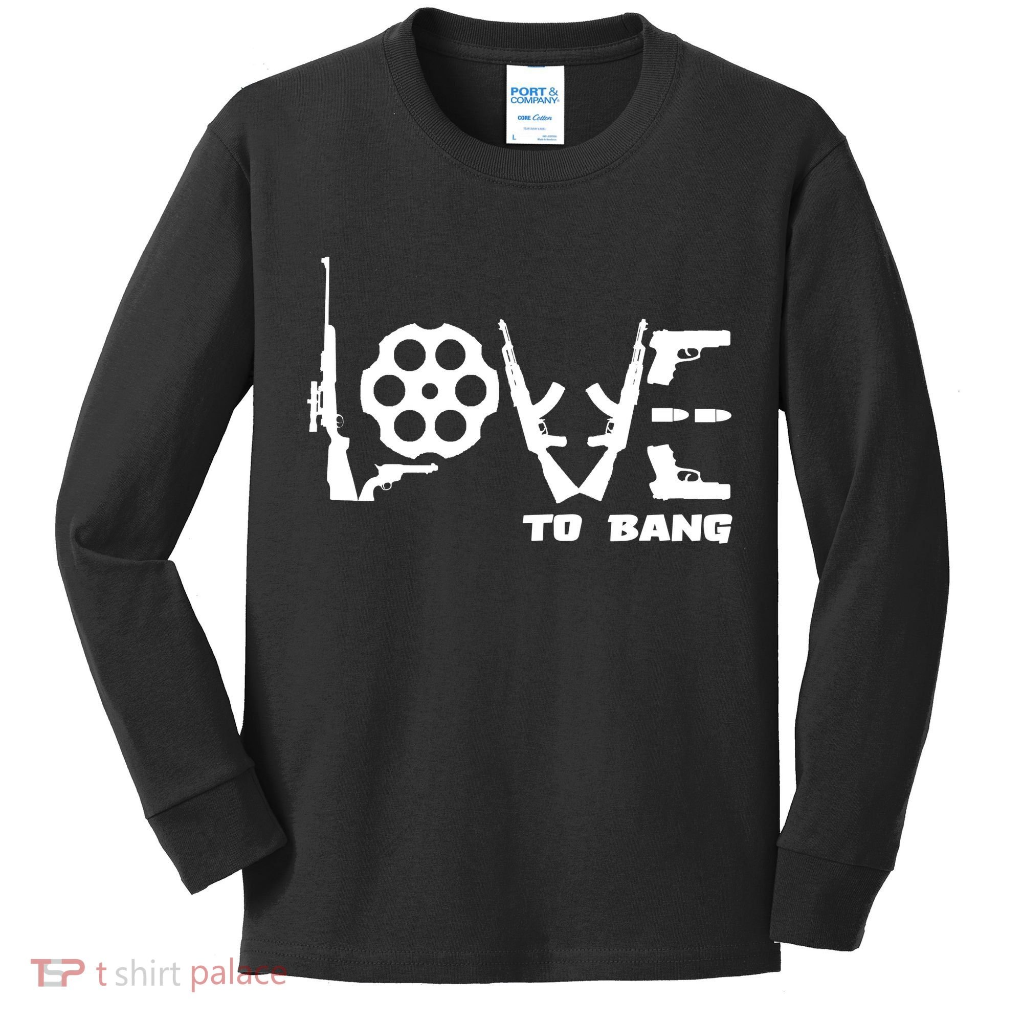 Love To Bang Funny Gun Bullets Kids Long Sleeve Shirt
