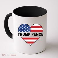 Love Trump Pence USA Heart Coffee Mug thumb 0