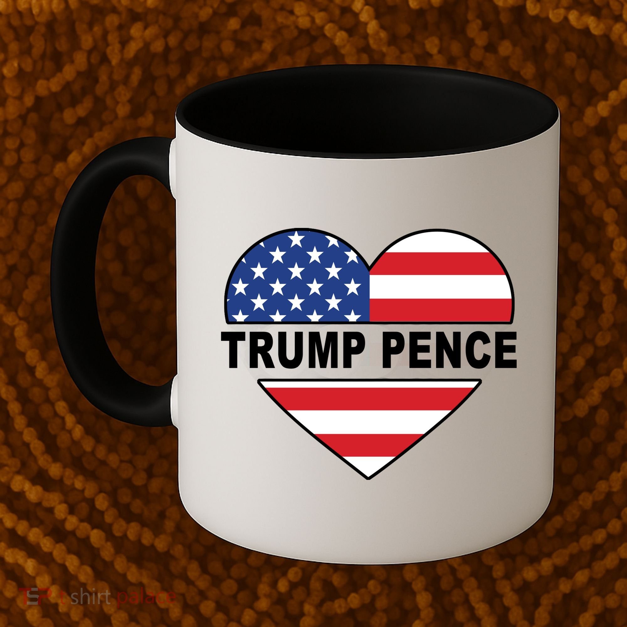 Love Trump Pence USA Heart Coffee Mug