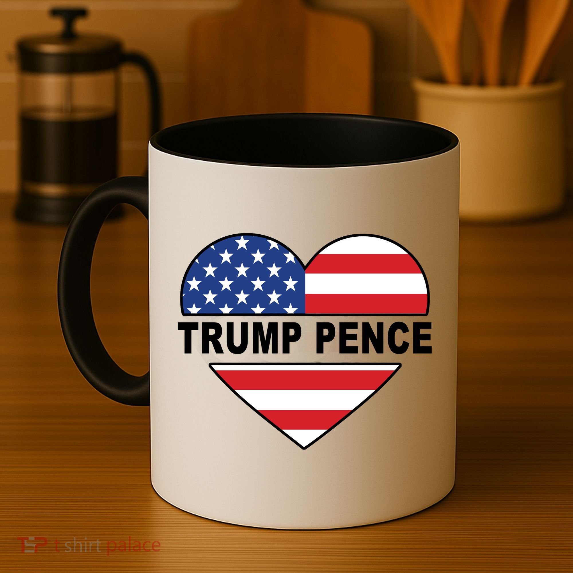 Love Trump Pence USA Heart Coffee Mug