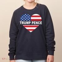 Love Trump Pence USA Heart Women's Sweatshirt thumb 0