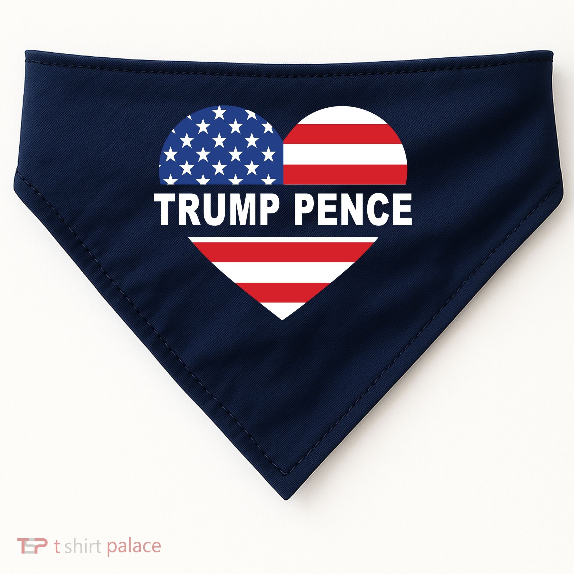 Love Trump Pence USA Heart USA-Made Doggie Bandana