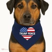 Love Trump Pence USA Heart USA-Made Doggie Bandana thumb 1