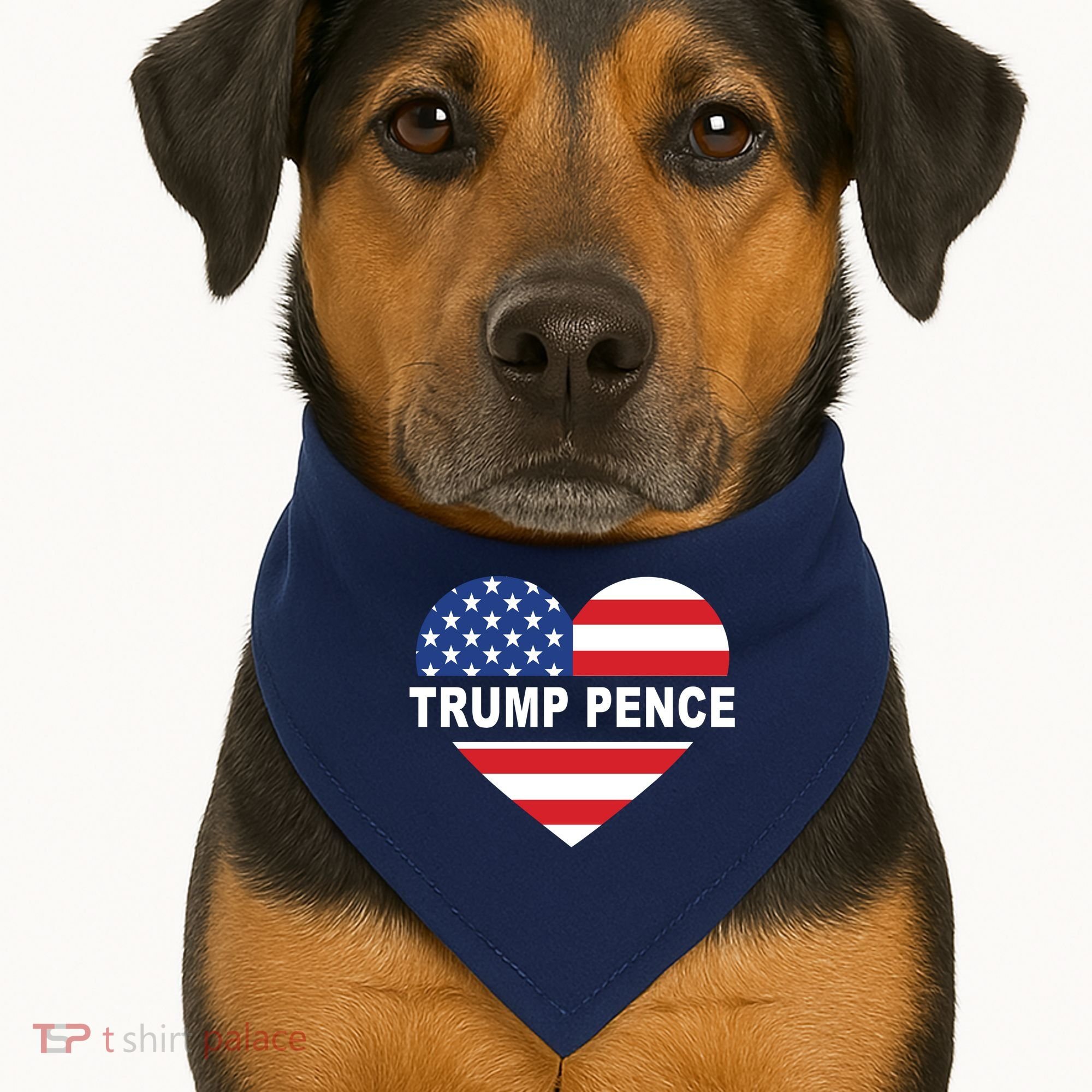 Love Trump Pence USA Heart USA-Made Doggie Bandana