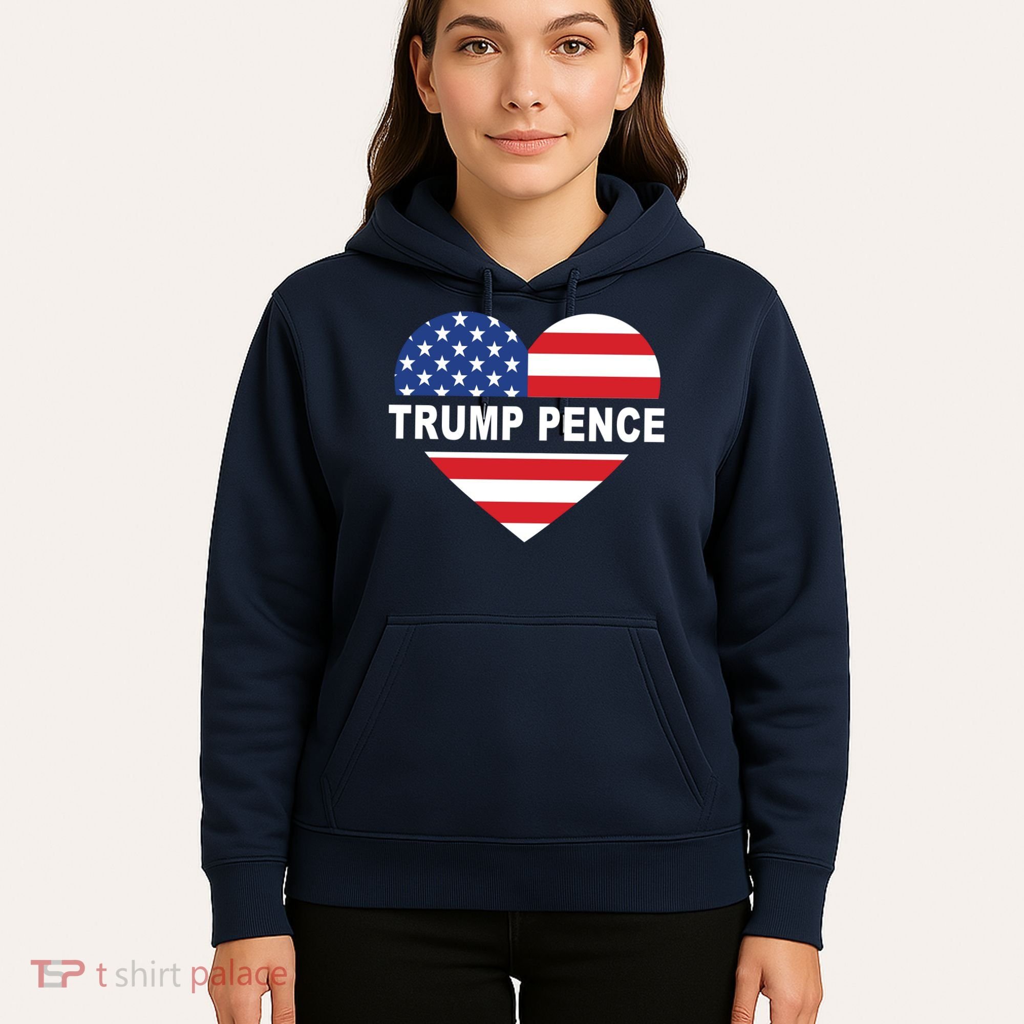 Love Trump Pence USA Heart Hoodie