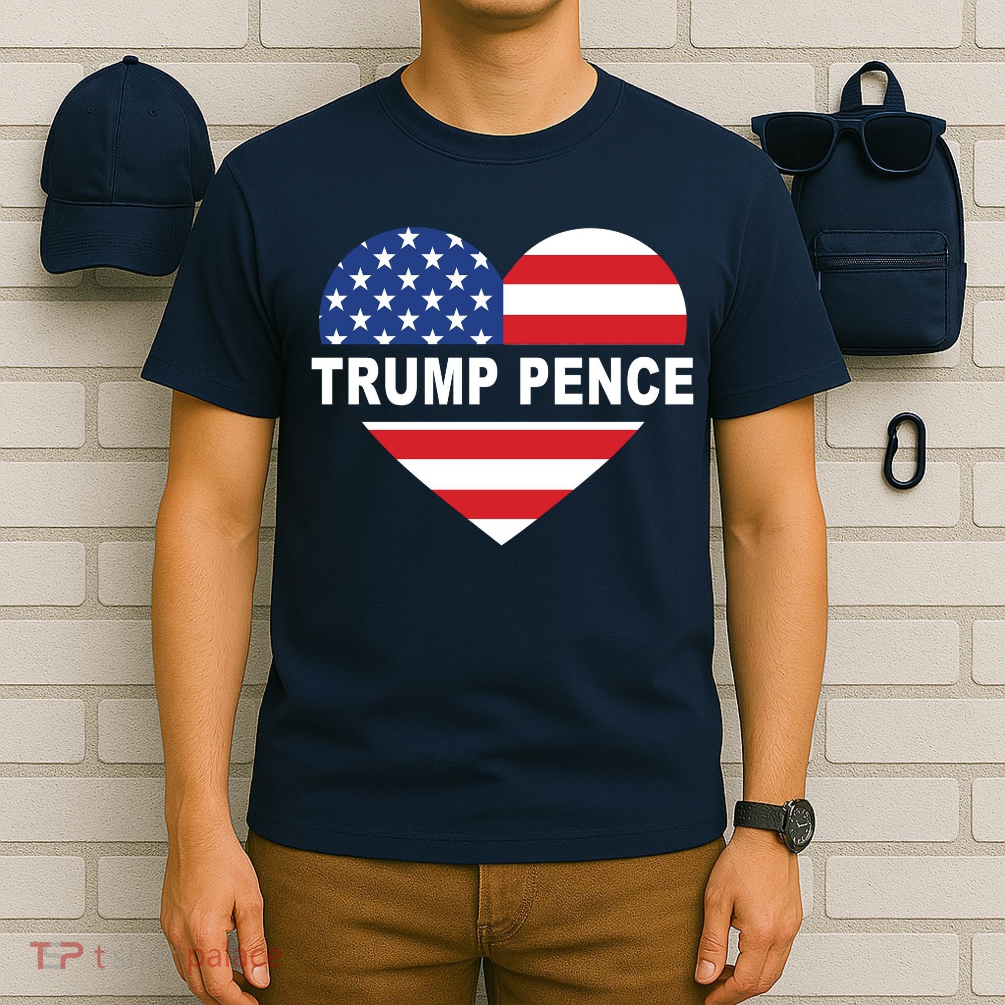 Love Trump Pence USA Heart T-Shirt