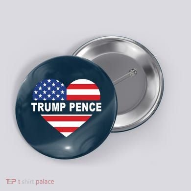 Love Trump Pence USA Heart Button