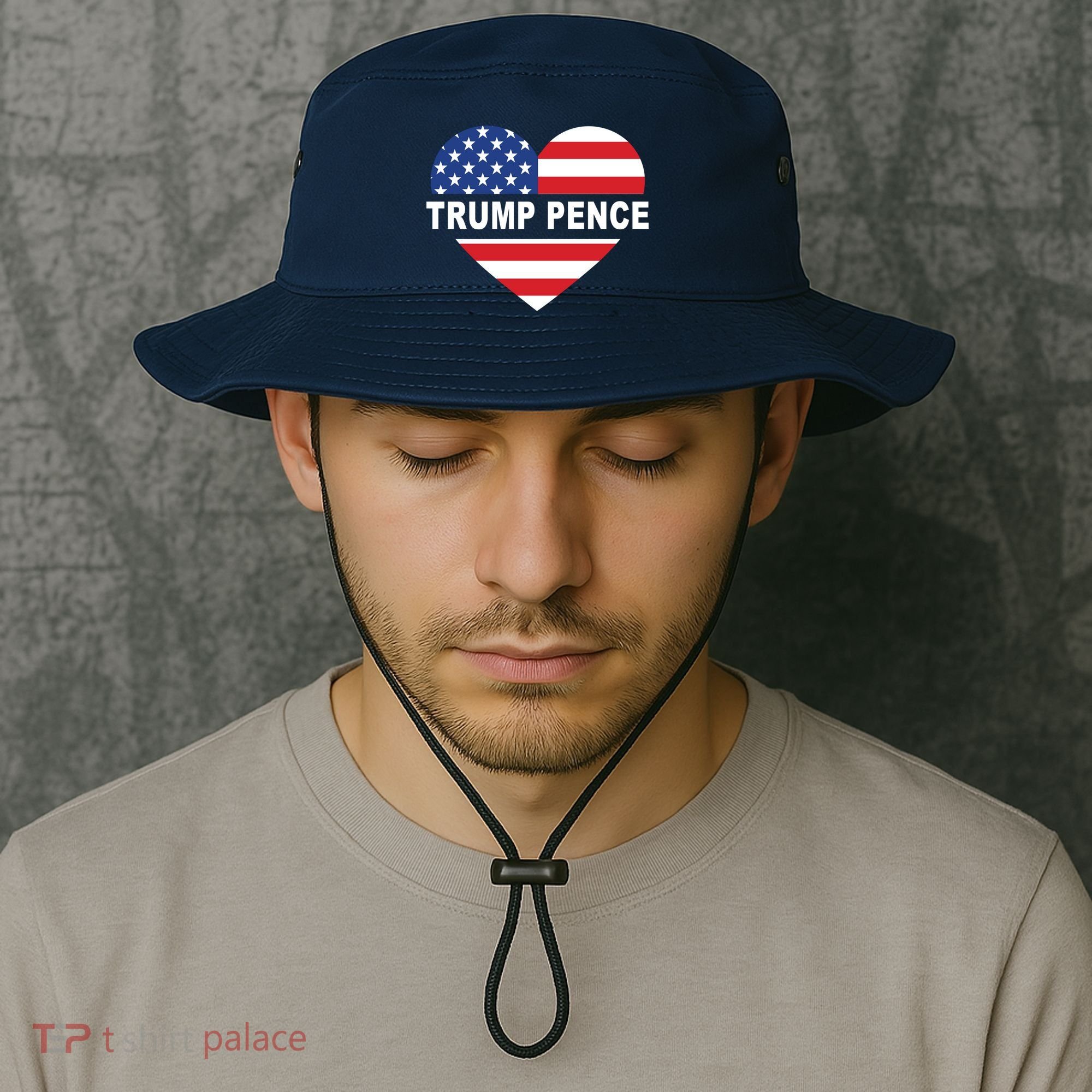Love Trump Pence USA Heart Bucket Hat