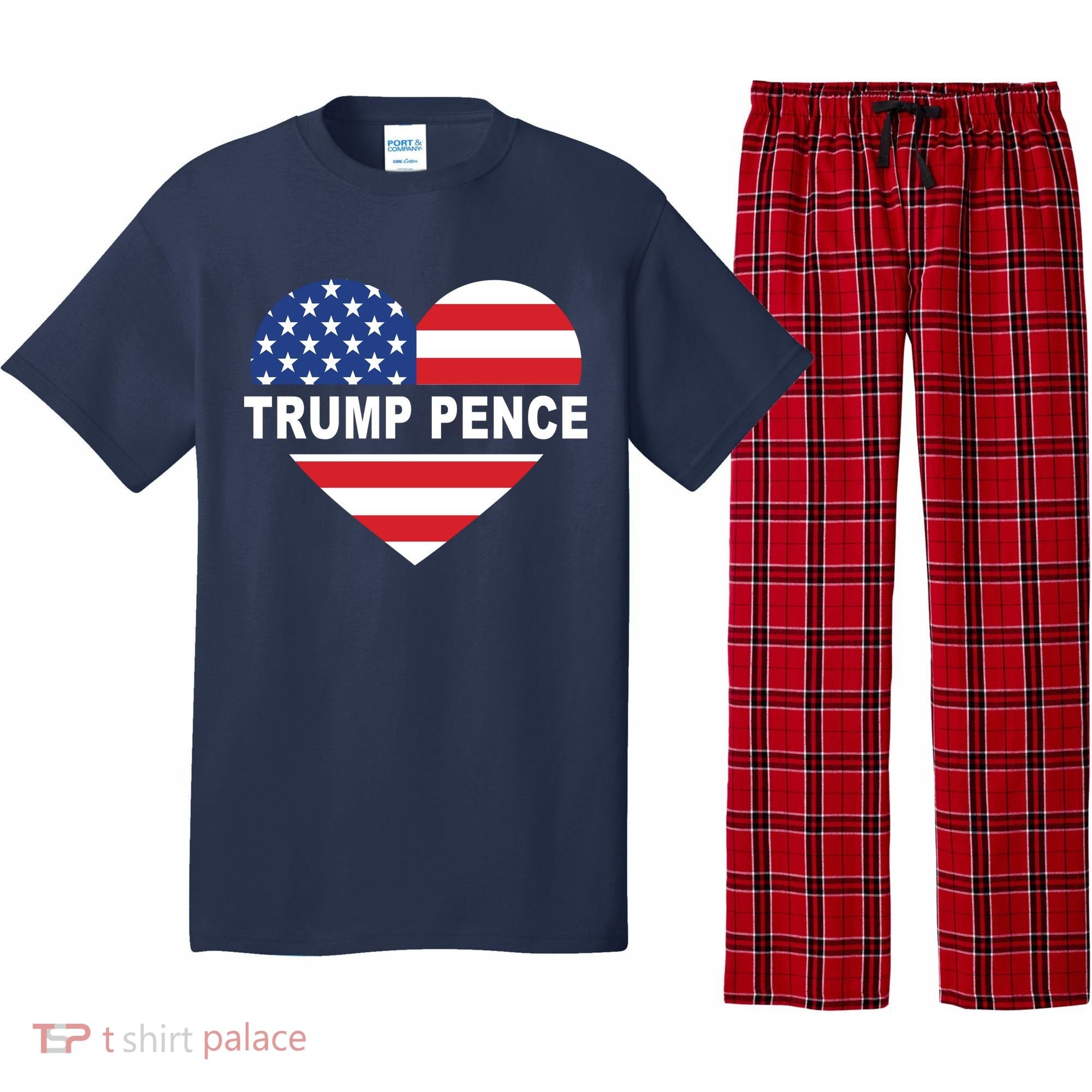 Love Trump Pence USA Heart Pajama Set