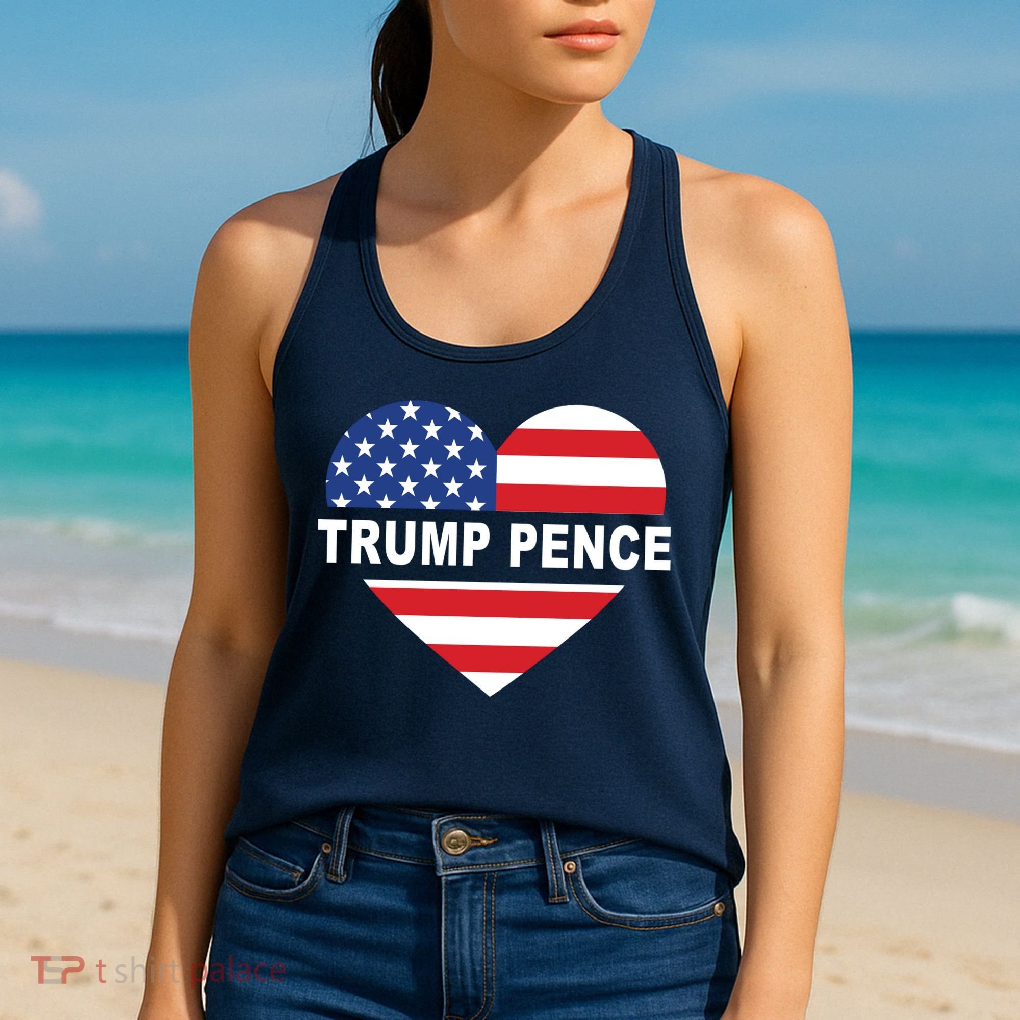 Love Trump Pence USA Heart Women's Tank Top