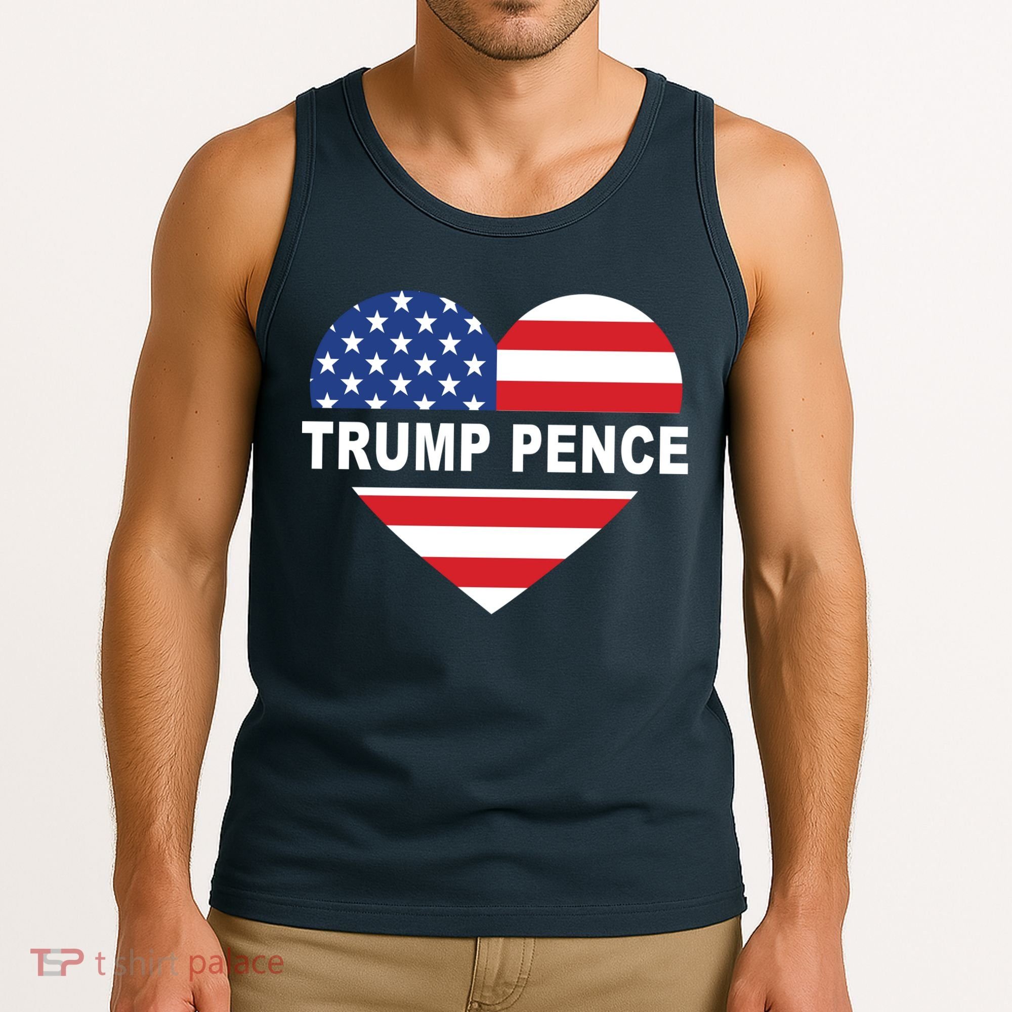 Love Trump Pence USA Heart Tank Top