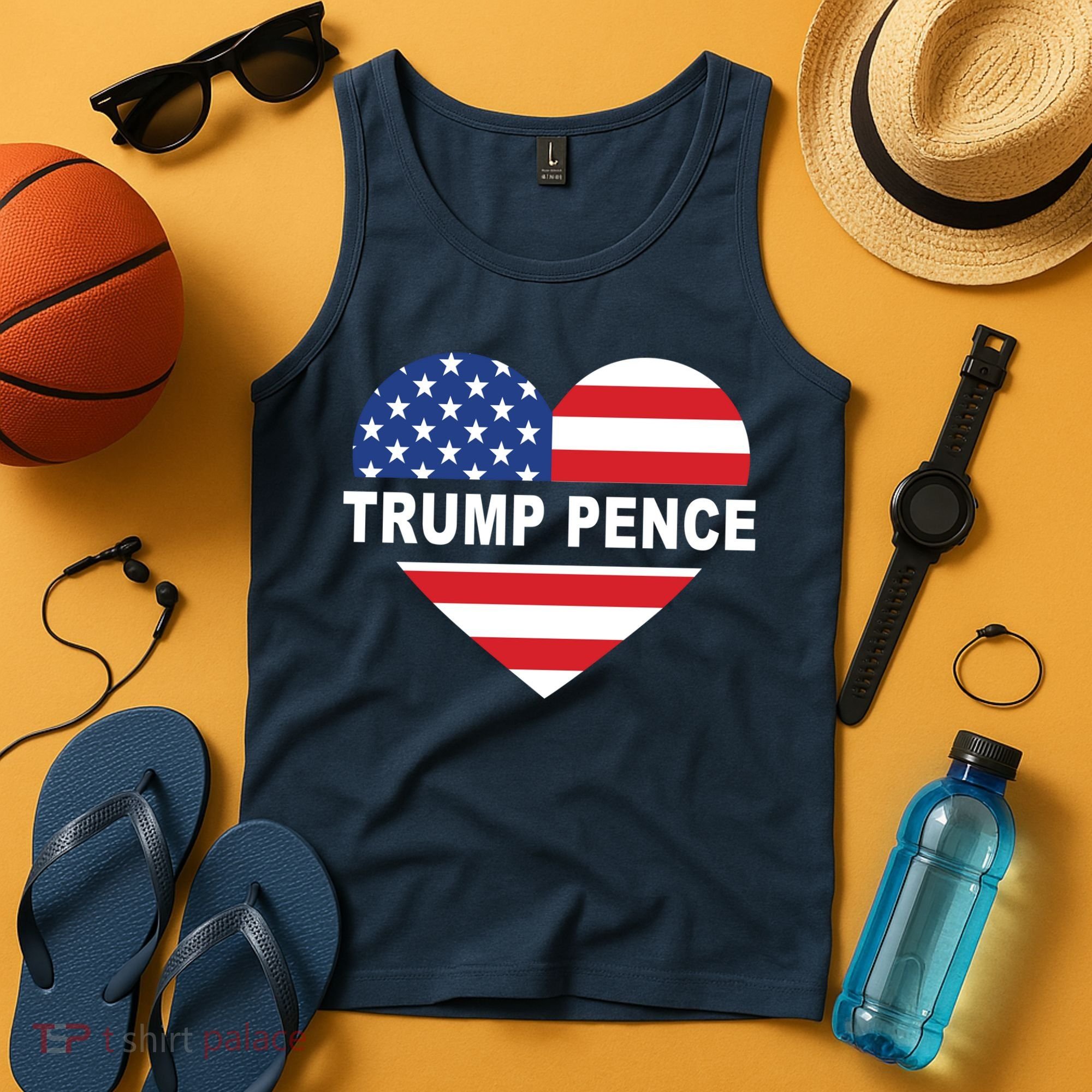 Love Trump Pence USA Heart Tank Top