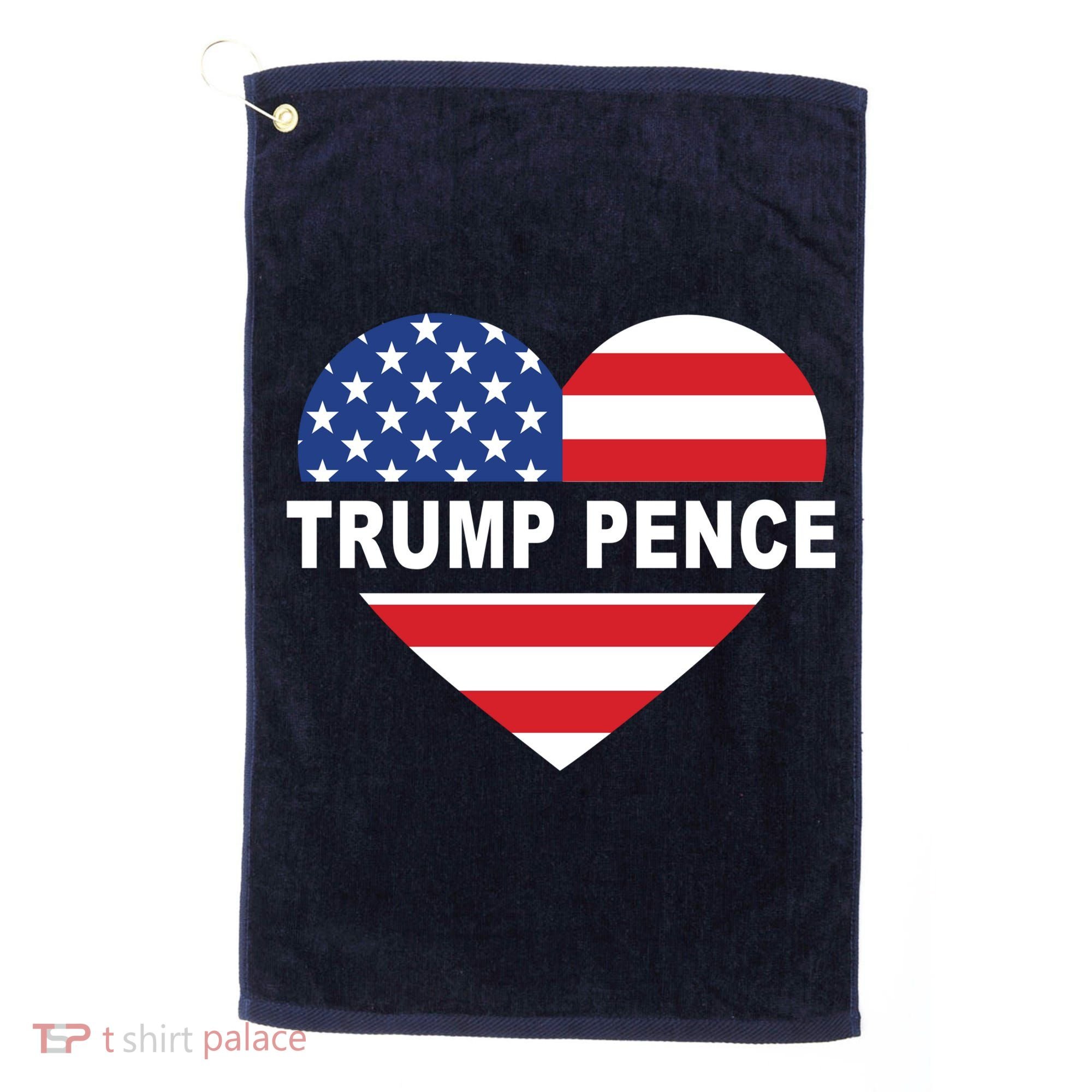 Love Trump Pence USA Heart Golf Towel