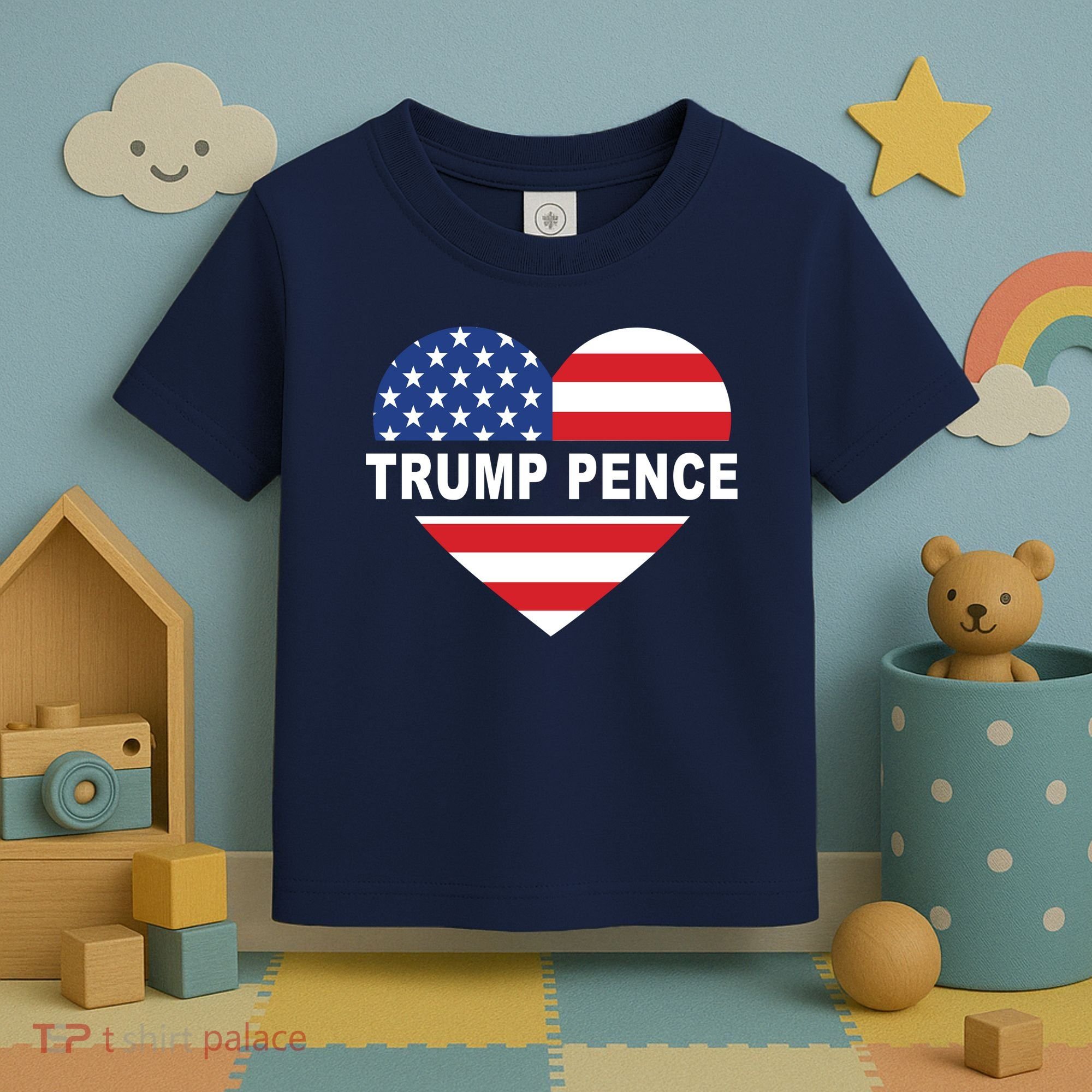 Love Trump Pence USA Heart Toddler T-Shirt