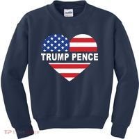 Love Trump Pence USA Heart Kids Sweatshirt thumb 0