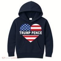 Love Trump Pence USA Heart Kids Hoodie thumb 0