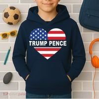 Love Trump Pence USA Heart Kids Hoodie thumb 2