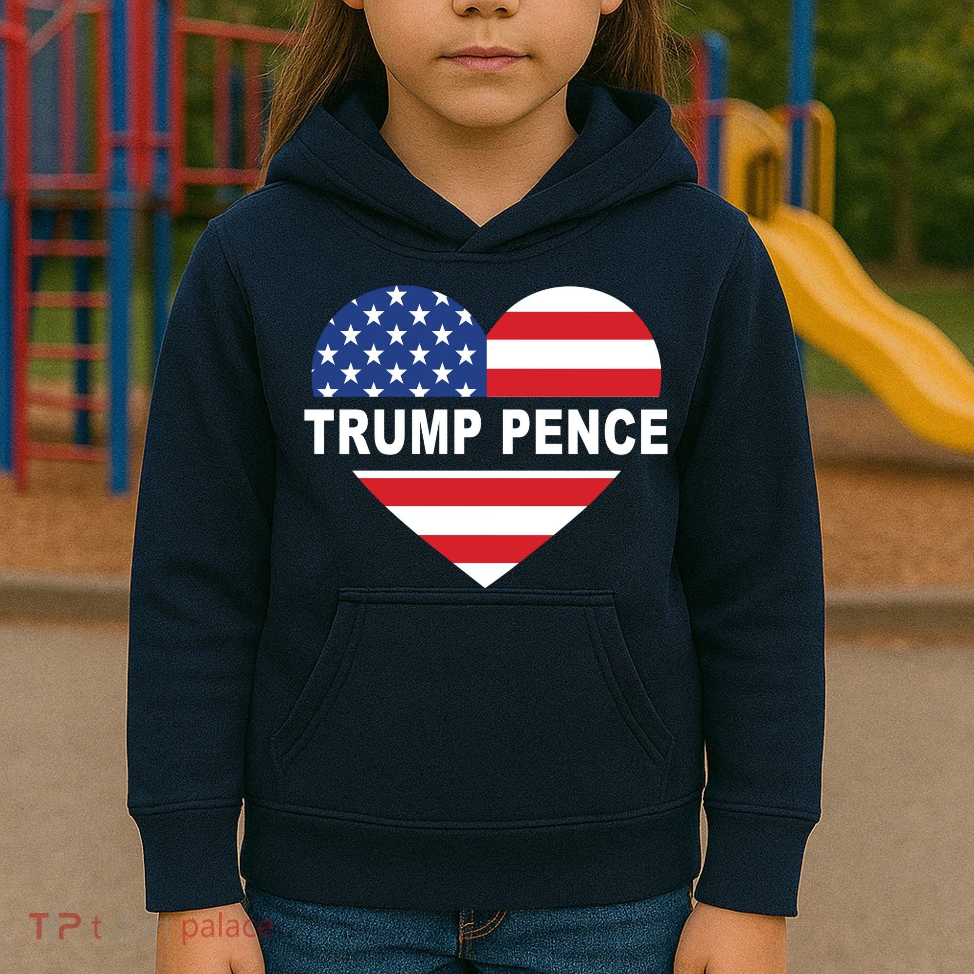 Love Trump Pence USA Heart Kids Hoodie