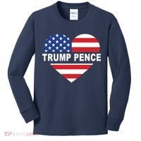 Love Trump Pence USA Heart Kids Long Sleeve Shirt thumb 0