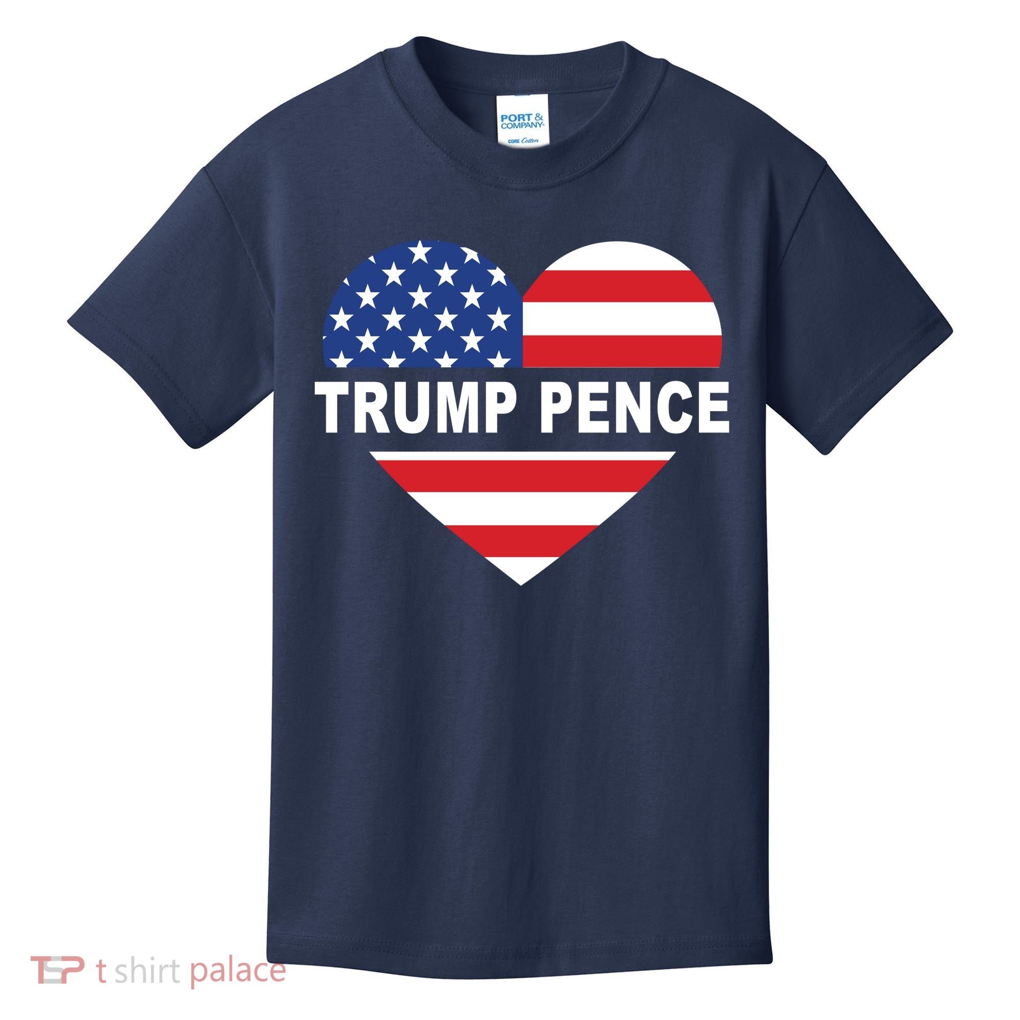 Love Trump Pence USA Heart Kids T-Shirt