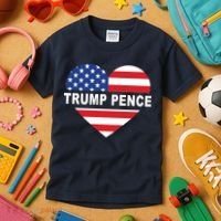 Love Trump Pence USA Heart Kids T-Shirt thumb 3
