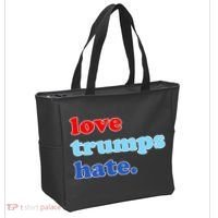 Love Trumps Hate. Anti-Trump Not My President Tote Bag thumb 2