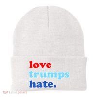 Love Trumps Hate. Anti-Trump Not My President Beanie thumb 0