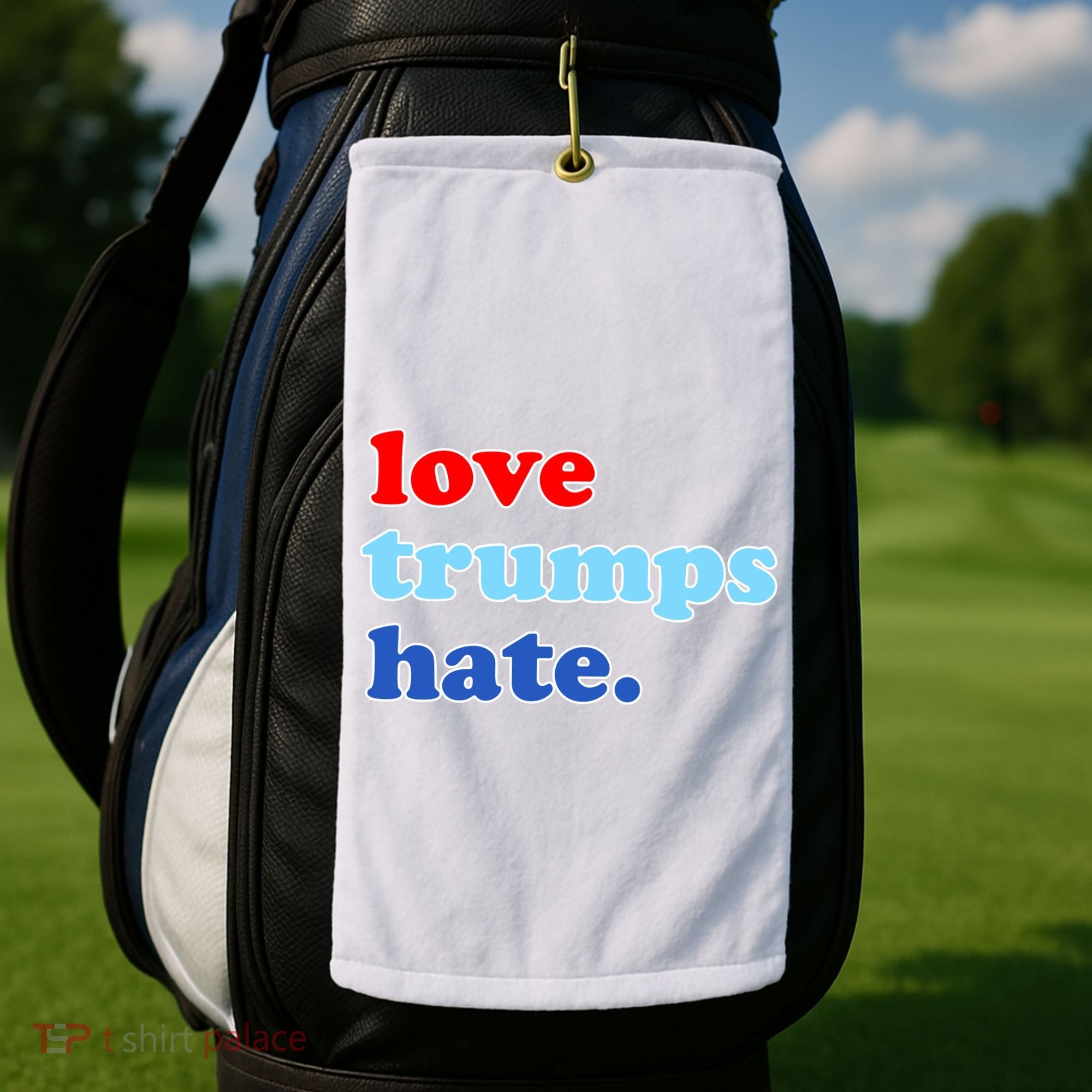 Love Trumps Hate. Anti-Trump Not My President Golf Towel