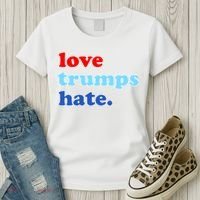 Love Trumps Hate. Anti-Trump Not My President Women's T-Shirt thumb 3