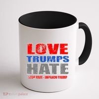 Love Trumps Hate Anti Trump Impeach Not My President Coffee Mug thumb 1