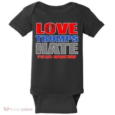 Love Trumps Hate Anti Trump Impeach Not My President Baby Bodysuit