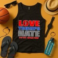 Love Trumps Hate Anti Trump Impeach Not My President Tank Top thumb 4