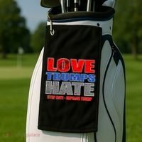 Love Trumps Hate Anti Trump Impeach Not My President Golf Towel thumb 2