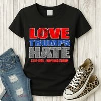 Love Trumps Hate Anti Trump Impeach Not My President Women's T-Shirt thumb 3