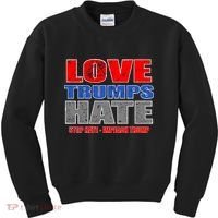 Love Trumps Hate Anti Trump Impeach Not My President Kids Sweatshirt thumb 0