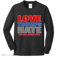 Love Trumps Hate Anti Trump Impeach Not My President Kids Long Sleeve Shirt thumb 0