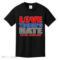 Love Trumps Hate Anti Trump Impeach Not My President Kids T-Shirt thumb 0