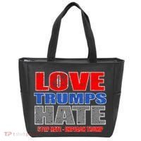 Love Trumps Hate Anti Trump Impeach Not My President Tote Bag thumb 0