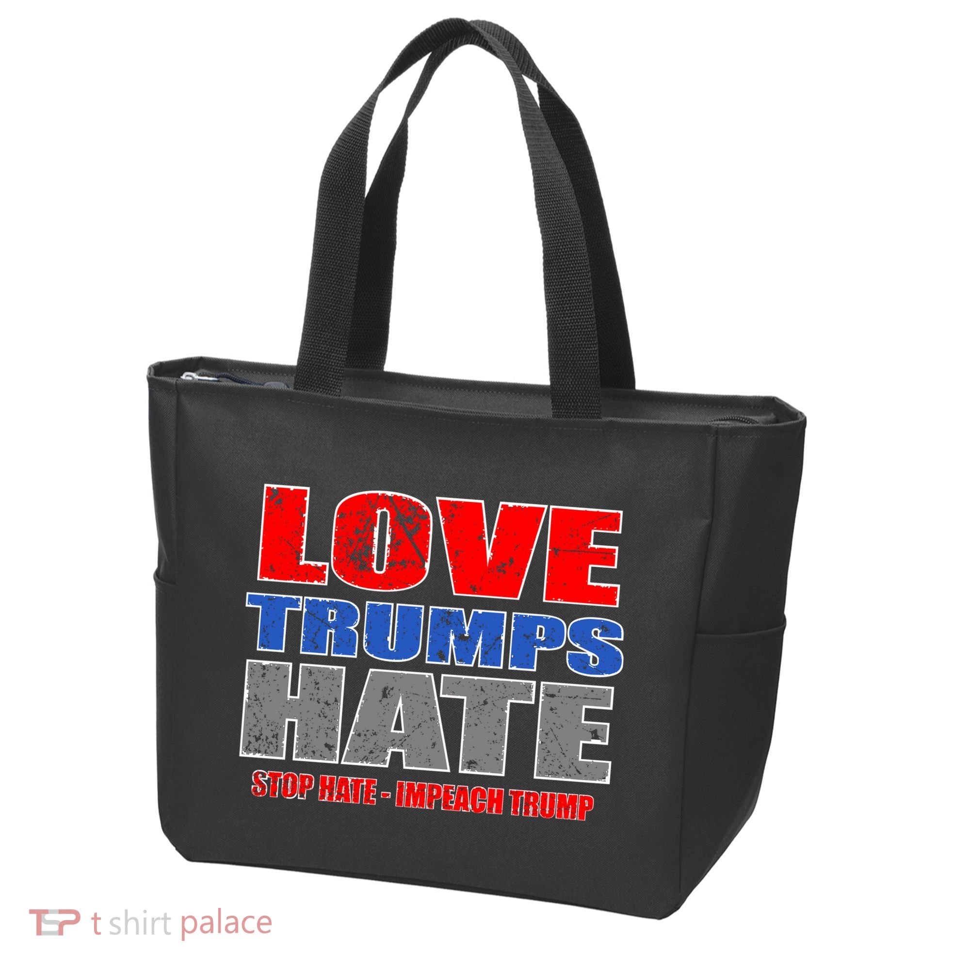 Love Trumps Hate Anti Trump Impeach Not My President Tote Bag