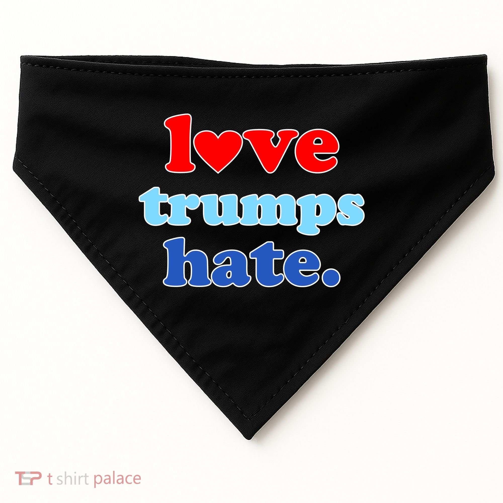 Love Trumps Hate Heart Anti Trump Not My President USA-Made Doggie Bandana