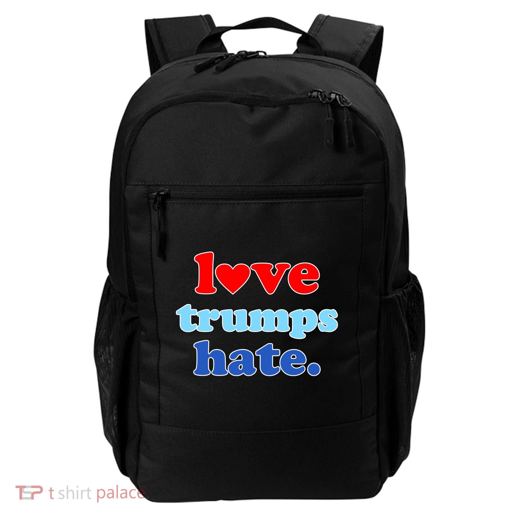Love Trumps Hate Heart Anti Trump Not My President Backpack