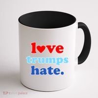Love Trumps Hate Heart Anti Trump Not My President Coffee Mug thumb 1