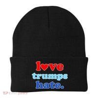 Love Trumps Hate Heart Anti Trump Not My President Beanie thumb 0