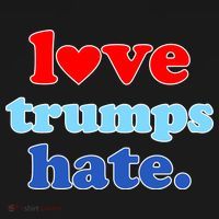 Love Trumps Hate Heart Anti Trump Not My President Women's Hoodie thumb 2
