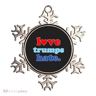 Love Trumps Hate Heart Anti Trump Not My President Ornament