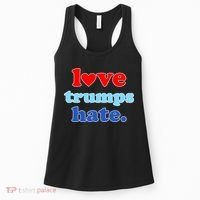 Love Trumps Hate Heart Anti Trump Not My President Women's Tank Top thumb 0