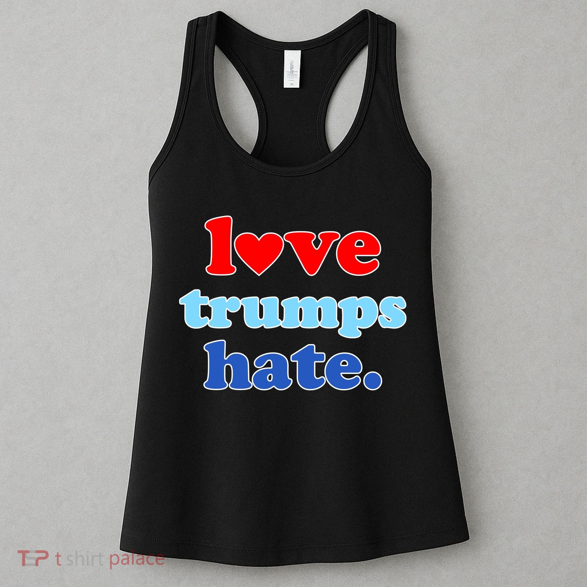 Love Trumps Hate Heart Anti Trump Not My President Women's Tank Top